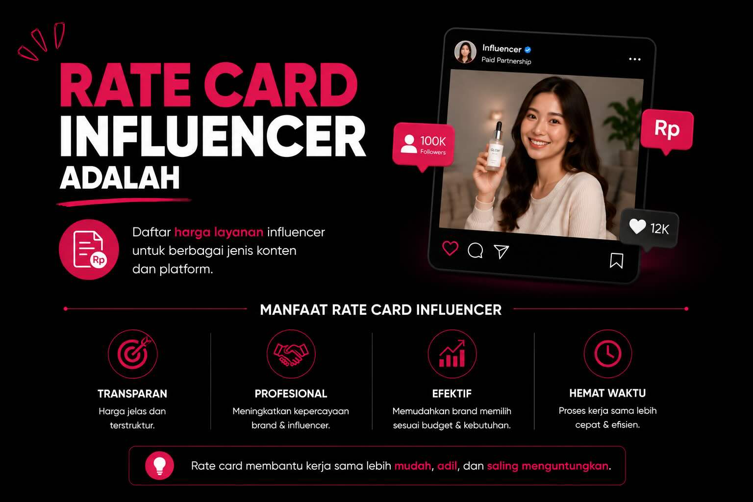 rate card influencer adalah